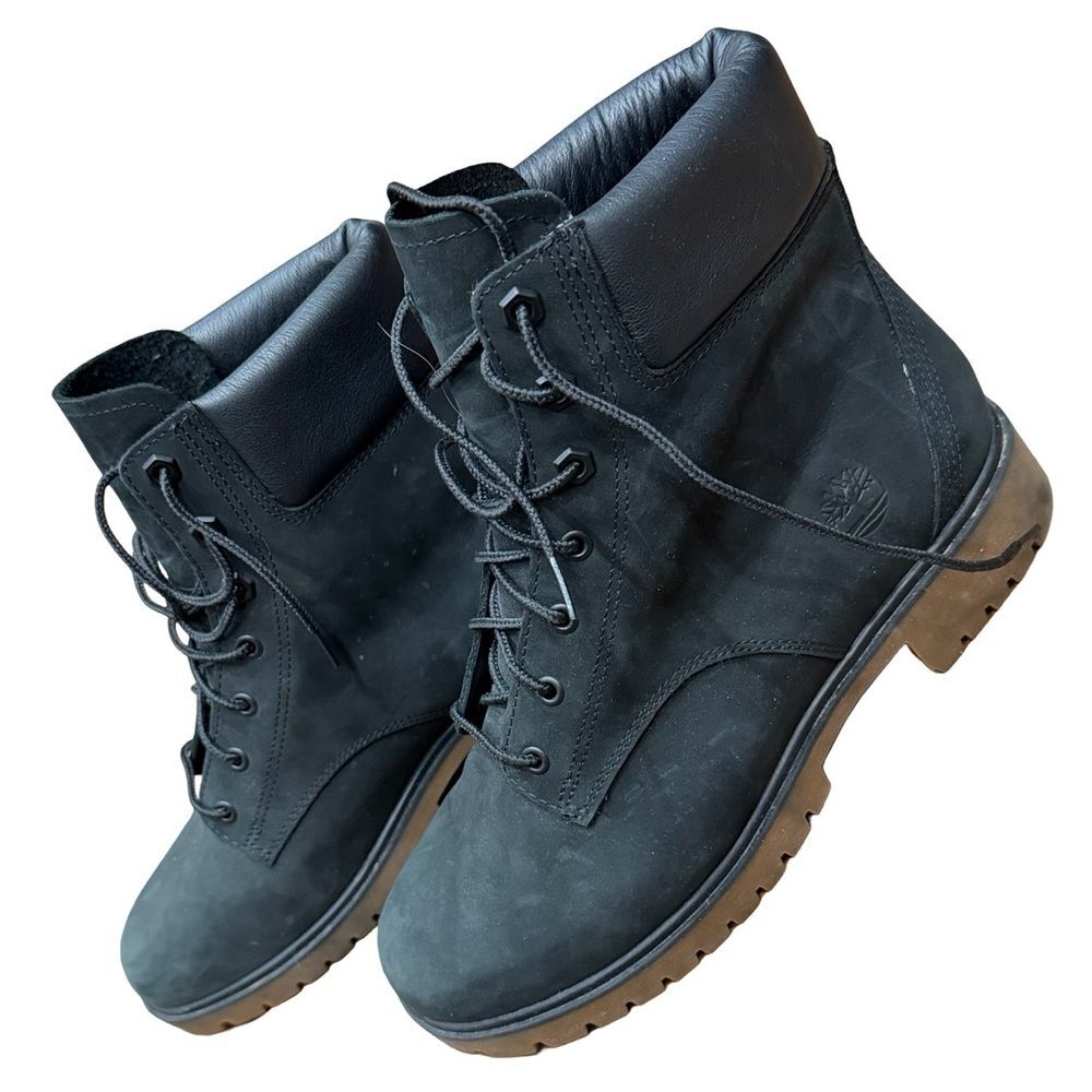 🌟 Timberland Jayne 6" Charcoal Nubuck Leather Waterproof Boots – Women’s 8 👢💧
